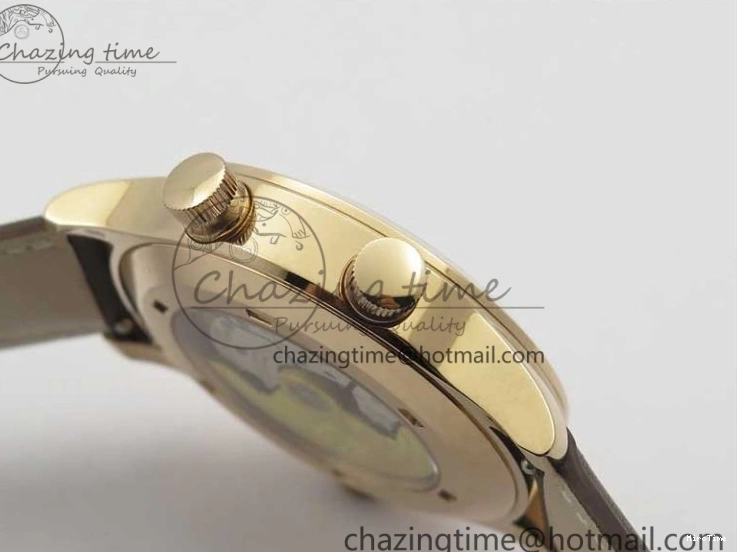 MIROTIME 0427 ZipUp Calatrava 5524R Pilot Travel Time RG GRF Brown Dial on Brown Leather Strap A324 V 7110